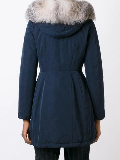 Shop Moncler 'aredhel' Parka Coat In Blue