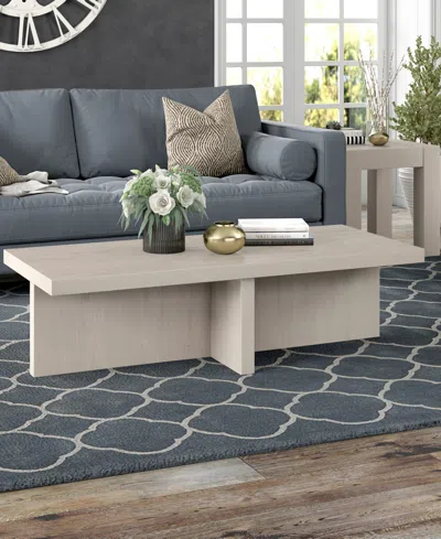 Hudson & Canal 54" Elna Wide Rectangular Coffee Table In Alder White