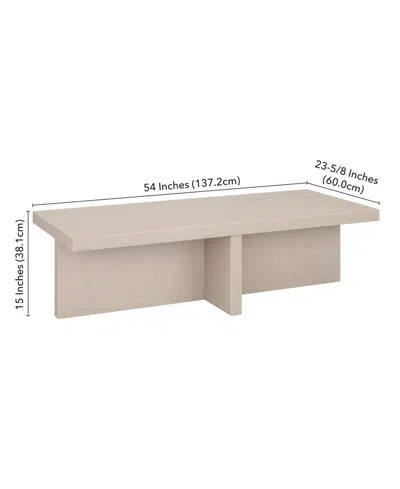 Hudson & Canal 54" Elna Wide Rectangular Coffee Table In Alder White