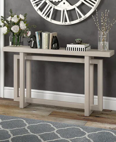 Hudson & Canal 55" Breslow Wide Rectangular Console Table In Alder White