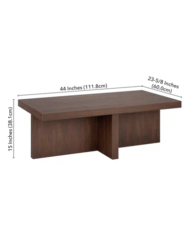 Hudson & Canal 44" Elna Wide Rectangular Coffee Table In Alder Brown