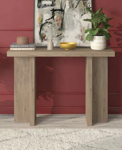 Hudson & Canal 42" Dimitra Wide Rectangular Console Table In Antiqued Gray Oak