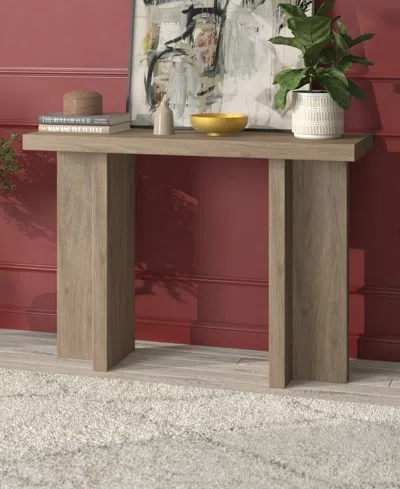 Hudson & Canal 42" Dimitra Wide Rectangular Console Table In Antiqued Gray Oak