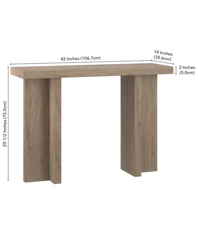 Hudson & Canal 42" Dimitra Wide Rectangular Console Table In Antiqued Gray Oak