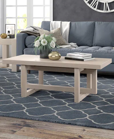 Hudson & Canal 47" Breslow Wide Rectangular Coffee Table In Alder White