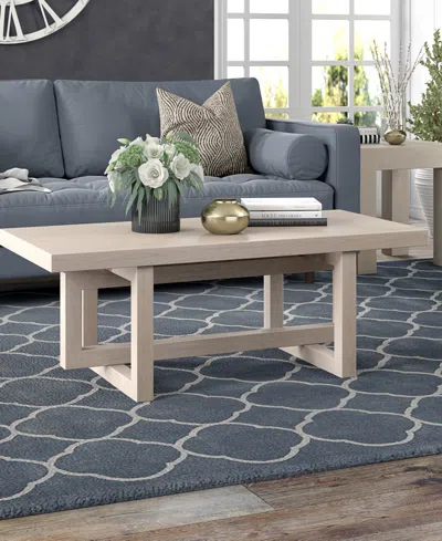 Hudson & Canal 47" Breslow Wide Rectangular Coffee Table In Alder White
