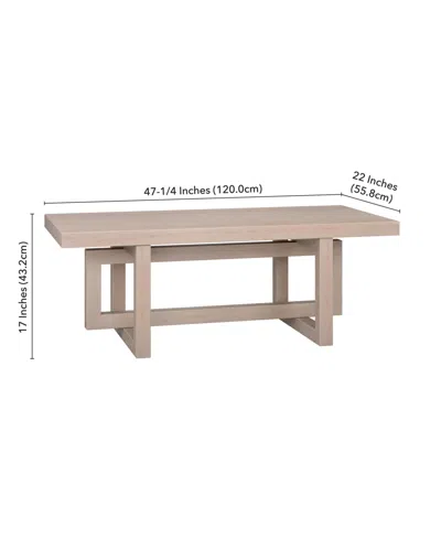Hudson & Canal 47" Breslow Wide Rectangular Coffee Table In Alder White