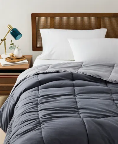 Arch Studio Microfiber Down Alternative Comforter, King, Exclusively At Macy's In Charcoal