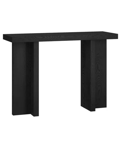 Hudson & Canal 42" Dimitra Wide Rectangular Console Table In Black Grain