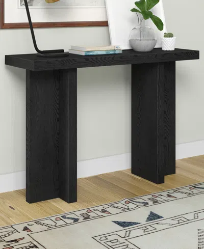 Hudson & Canal 42" Dimitra Wide Rectangular Console Table In Black Grain