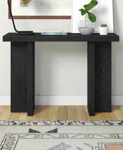 Hudson & Canal 42" Dimitra Wide Rectangular Console Table In Black Grain