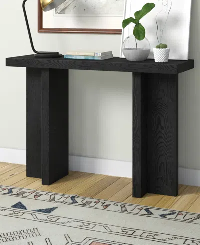Hudson & Canal 42" Dimitra Wide Rectangular Console Table In Black Grain