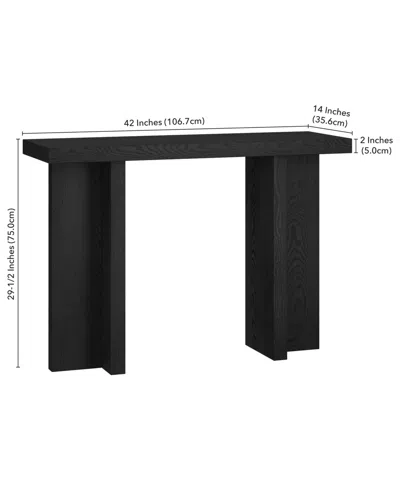Hudson & Canal 42" Dimitra Wide Rectangular Console Table In Black Grain