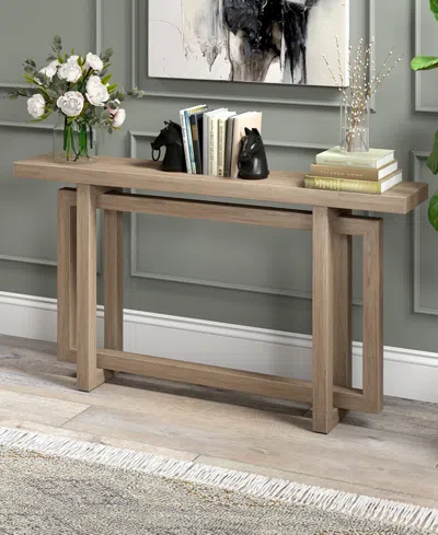 Hudson & Canal 55" Breslow Wide Rectangular Console Table In Antiqued Gray Oak