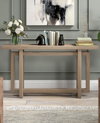 Hudson & Canal 55" Breslow Wide Rectangular Console Table In Antiqued Gray Oak