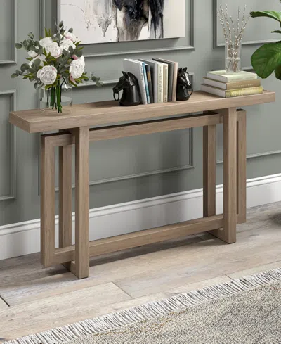 Hudson & Canal 55" Breslow Wide Rectangular Console Table In Antiqued Gray Oak