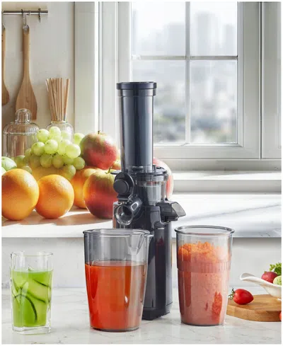 Elite Cuisine Compact Masticating Cold Press Slow Juicer In Black