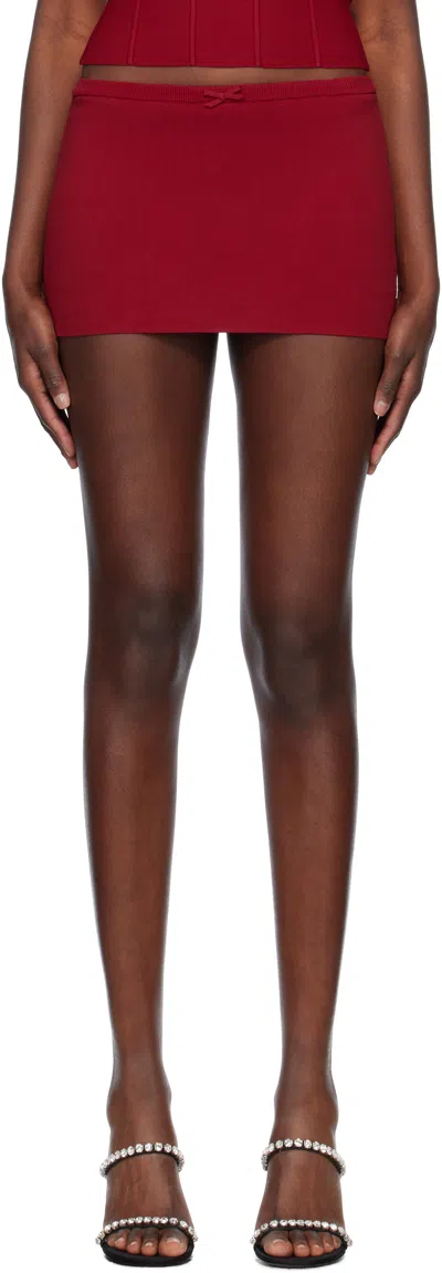 Mirror Palais Red 'the Knit' Mini Skort In Ruby