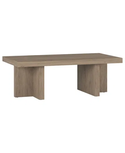 Hudson & Canal 44" Dimitra Wide Rectangular Coffee Table In Antiqued Gray Oak