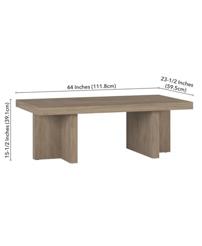 Hudson & Canal 44" Dimitra Wide Rectangular Coffee Table In Antiqued Gray Oak