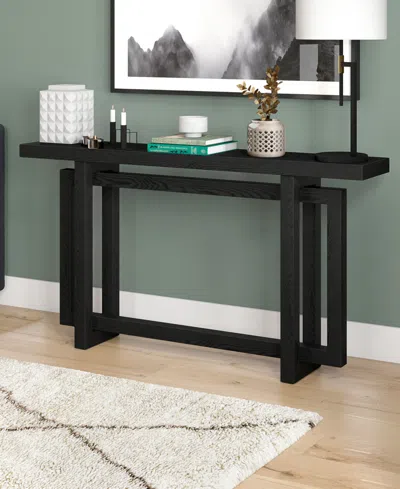 Hudson & Canal 55" Breslow Wide Rectangular Console Table In Black Grain