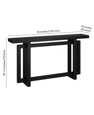 Hudson & Canal 55" Breslow Wide Rectangular Console Table In Black Grain