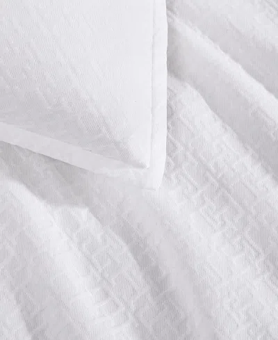Tommy Hilfiger Monogram Matelasse 3-pc. Comforter Set, King In White