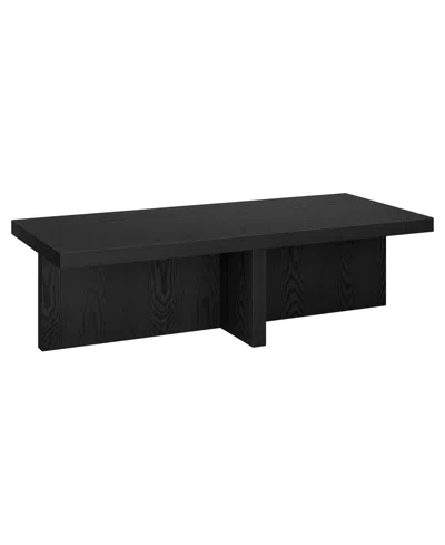 Hudson & Canal 54" Elna Wide Rectangular Coffee Table In Black Grain