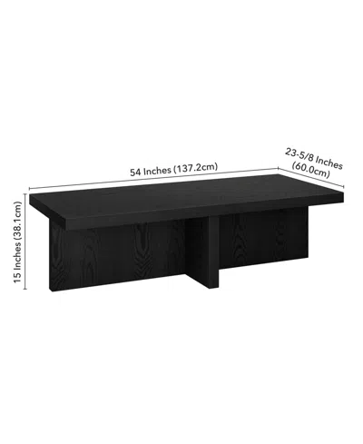 Hudson & Canal 54" Elna Wide Rectangular Coffee Table In Black Grain