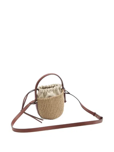 Chloé Chloe Women Mini Horse Medal Basket Bag In Brown