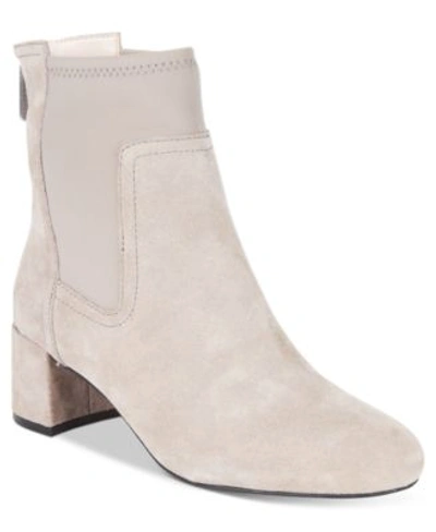 Taryn Rose Tr  Louise Block-heel Booties In Flint Suede