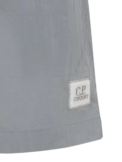 C.p. Company C.p.company Logo Patch Swim Shorts In Gray