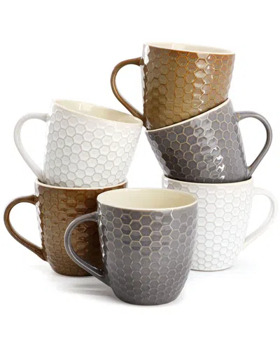 Elama Honeycomb 6pc Assorted Mug Set