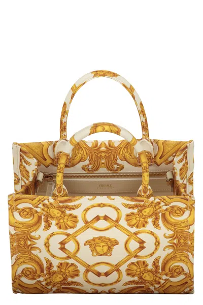 Versace Medusa Barocco Tote Bag In Ivory