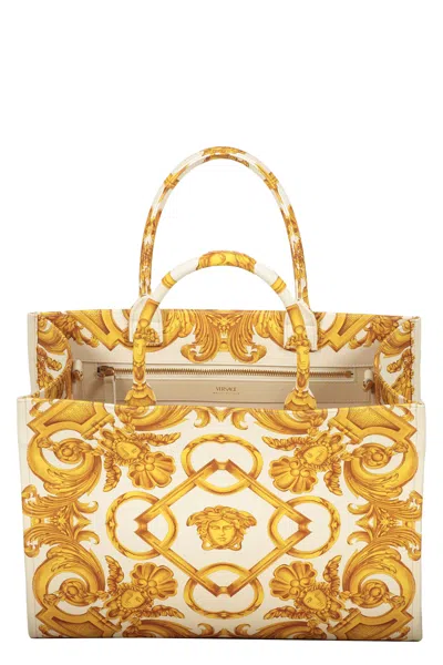 Versace Medusa Barocco Tote Bag In Ivory