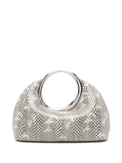 Jacquemus Small Calino Snake-embossed Leather Top Handle Bag In Neutrals