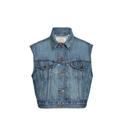 Levi's Levis Shrunken 90s Vest Stop Flaxing In Blue