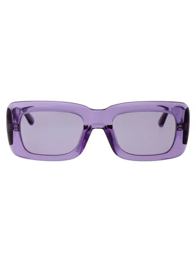Attico Marfa Sunglasses In 25 Purple Silver Purple
