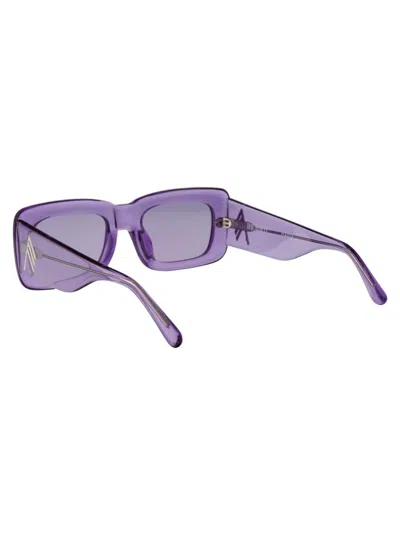 Attico Marfa Sunglasses In 25 Purple Silver Purple