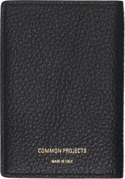 Common Projects Black Folio Wallet In 7001 Black Textured