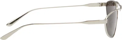 Balenciaga Silver Tag 3.0 Oval Metal Sunglasses In 002 Silver