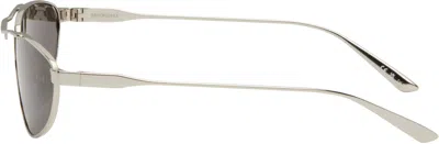 Balenciaga Silver Tag 3.0 Oval Metal Sunglasses In 002 Silver
