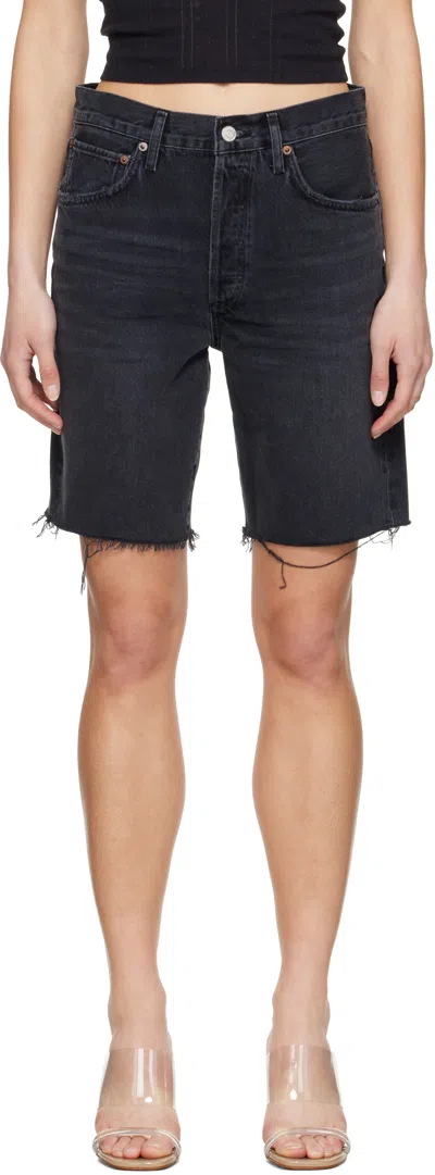 Agolde Riley High Rise Slim Leg Shorts In Vortex In Multi