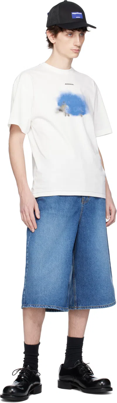 Ader Error Blue Sig; Trs Tag 01 Denim Shorts In Blue