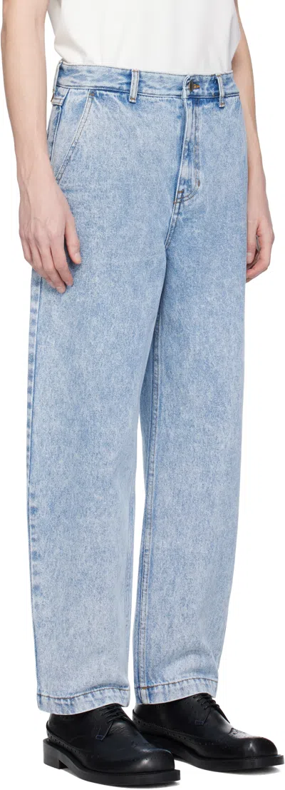 Ader Error Jeans With Belt Loops In Sky Blue