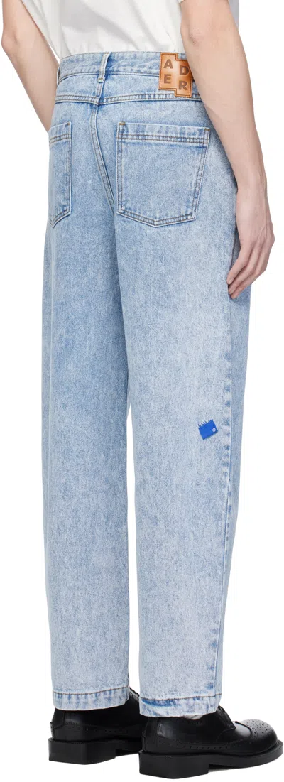Ader Error Jeans With Belt Loops In Sky Blue