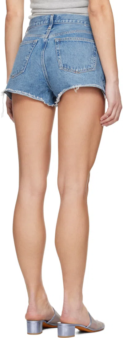 Agolde Blue Parker Vintage Cut Off Denim Shorts