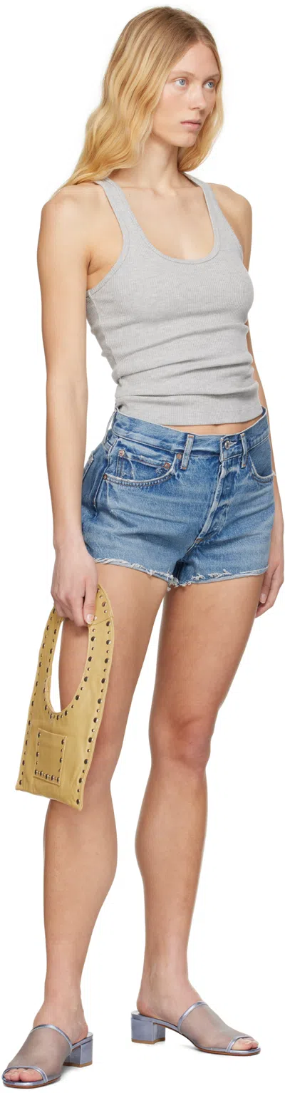 Agolde Blue Parker Vintage Cut Off Denim Shorts