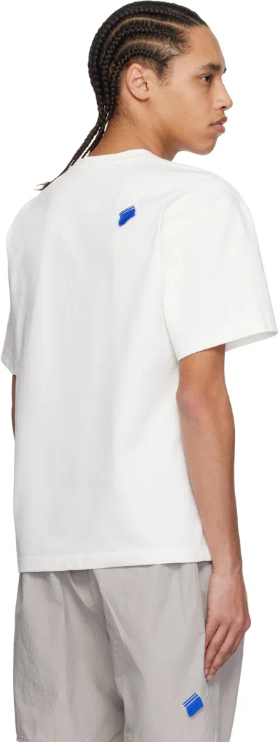 Ader Error Hand-print Cotton T-shirt In Off White