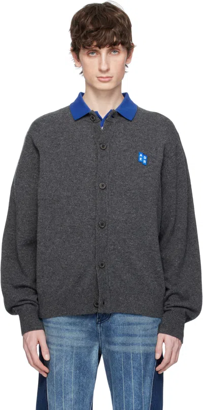 Ader Error Long-sleeved Cardigan In Charcoal